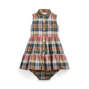 Polo Ralph Lauren Plaid Cotton Madras Shirtdress & Bloomer 12 months
